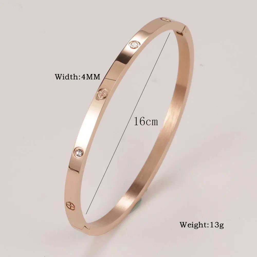 Stainless Steel Cuff Bracelets Bangles For Women Fashion Jewelry Charm Jewelry Accessories Crystal Bracelet love