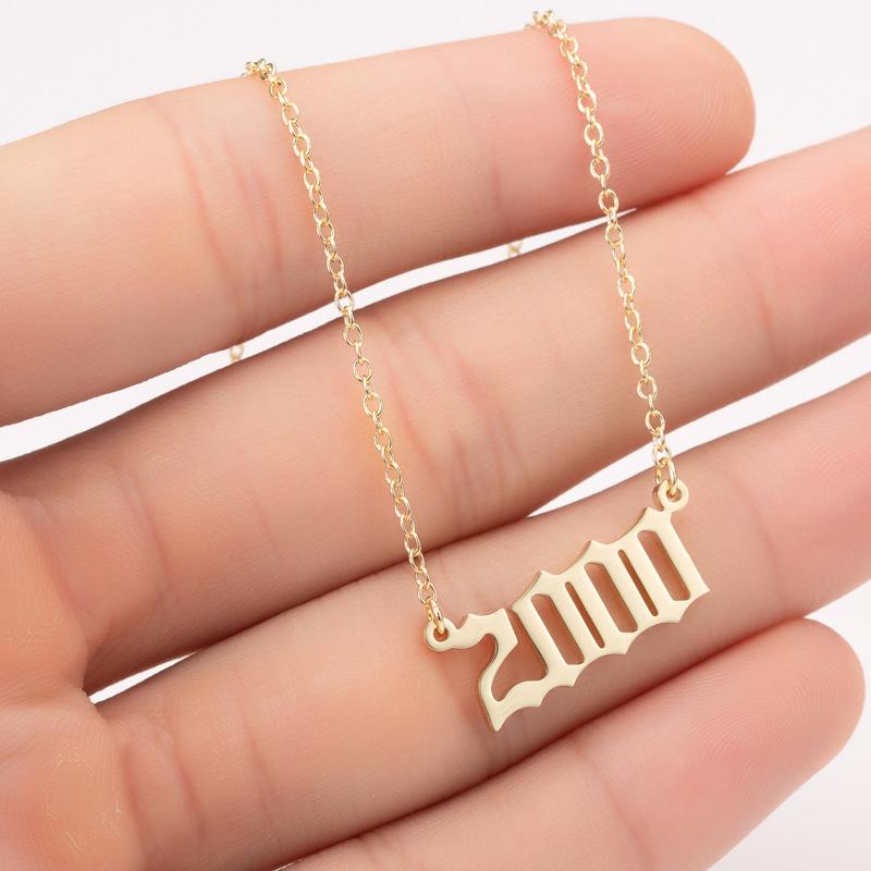 2025 Stainless Steel Year Necklace – Birthday Pendant, Bestie Gift, Versatile Slimming Chain