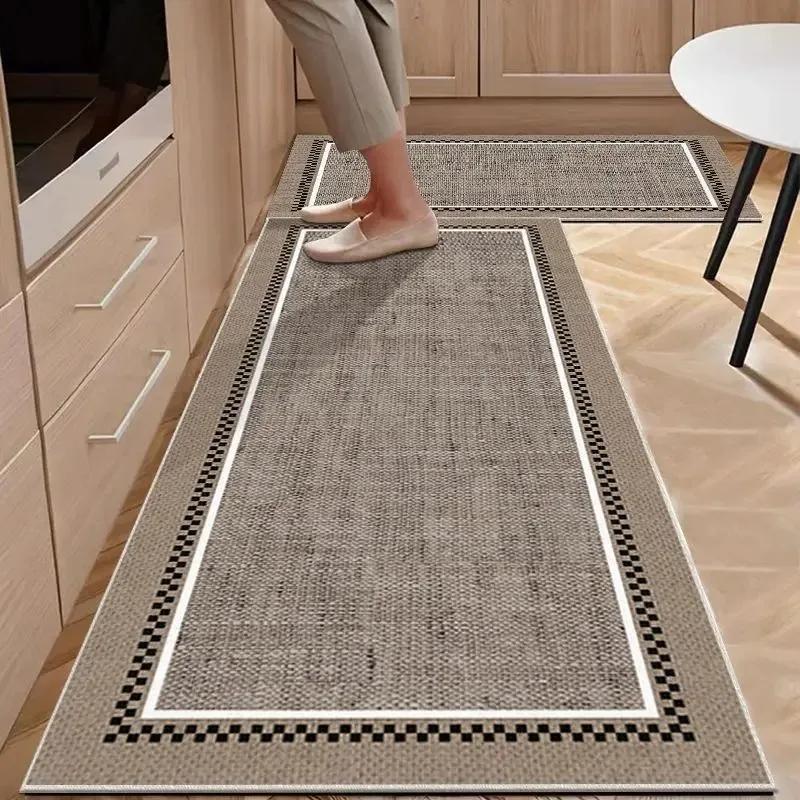 

Pvc Kitchen Carpet Non-slip Oil-proof Rug Waterproof Leather Floor Mat Modern Long Strip Carpets Alfombra De Cocina 50x80cm