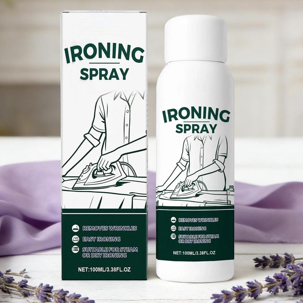 100ml Ironing Starch Spray Travel Size Gentle Travel Fabric Static Guard Spray for Wool Cotton Linen Polyester Silk Clothing
