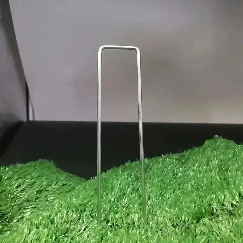 100pcs 2.2mm*100mm Galvanized Garden Ground Nails for Gardening, Outdoor Greenhouses, Turf and Plant Fixationaccesorries