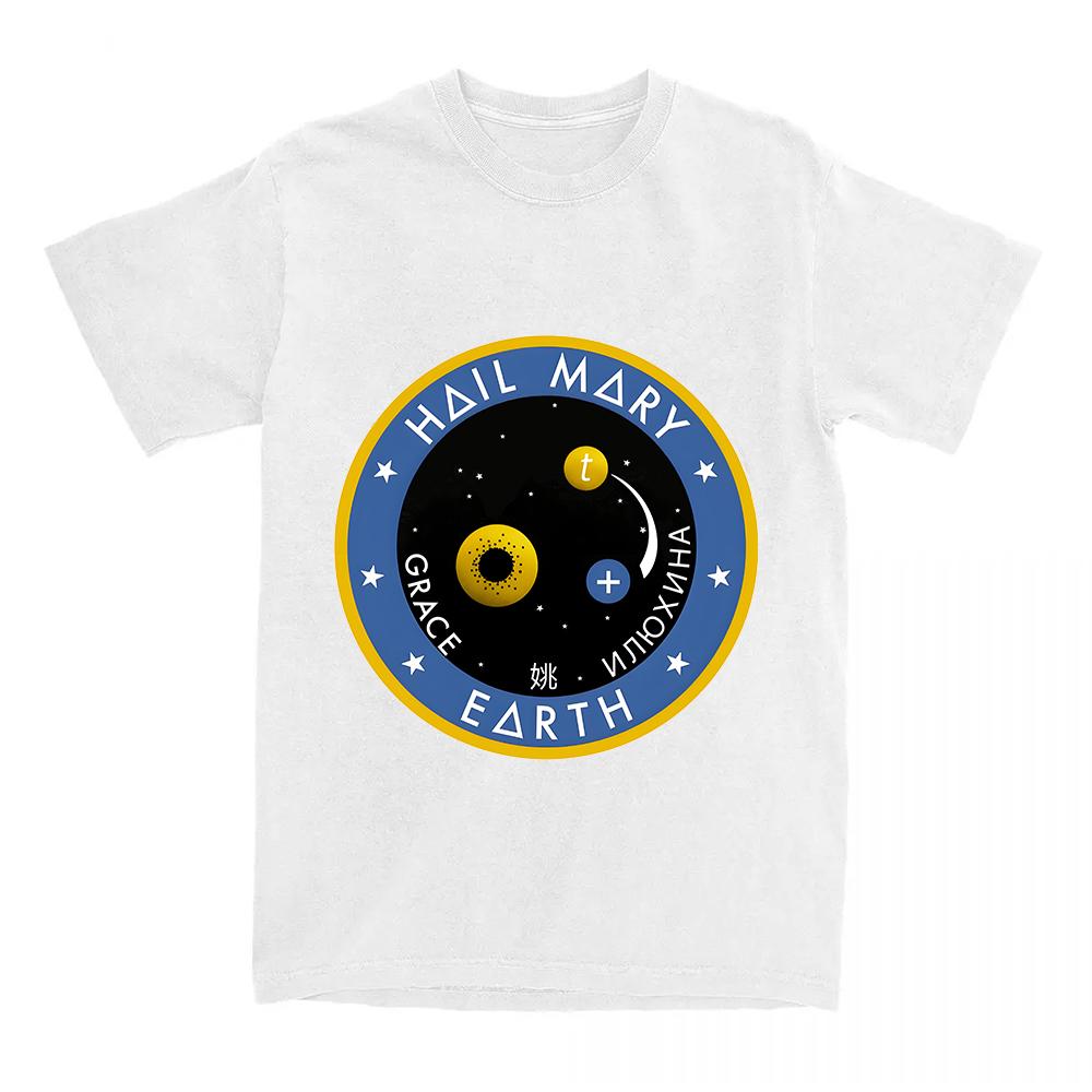 

Project Hail Mary T-shirt Women Casual Fashion T Shirt Cotton Comfortable Round Neck Tshirt Graphic Printing Clothes XXL білий