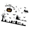 No Glues Static Window Clings Halloween Bat Pumpkin Decorations Reusable PVC Sticker Decal Set For Glass Door