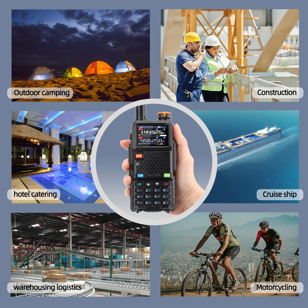 Baofeng UV-5RH PRO GPS Walkie Talkie Bluetooth Programming 10W Multi Band AM/FM Long Range Two Way Radio Cruise Travel