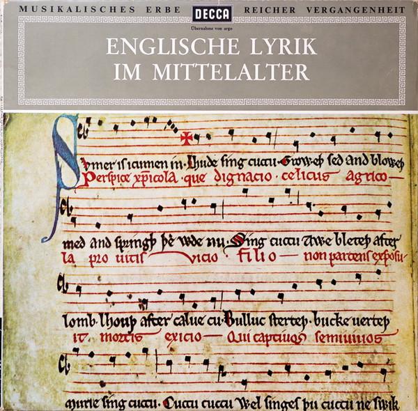 

LP Record VARIOUS Englische Lyrik Im Mittelalter SMD1514 Decca Germany Classical Used