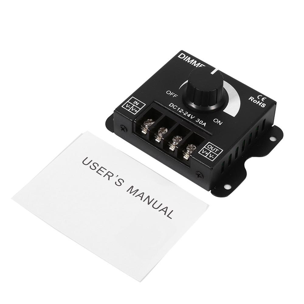 30A Current LED Dimmer Switch 12V-24V DC Adjustable Brightness Controller  Under Cabinet Lighting