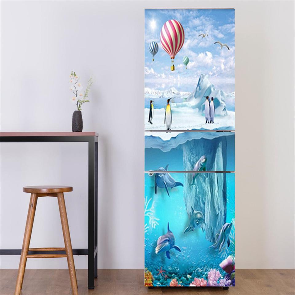Underwater World Fish Sticker For Fridge Door Adhesive Waterproof Furniture Decoration Poster Wall Decal Kids Room Home Decor