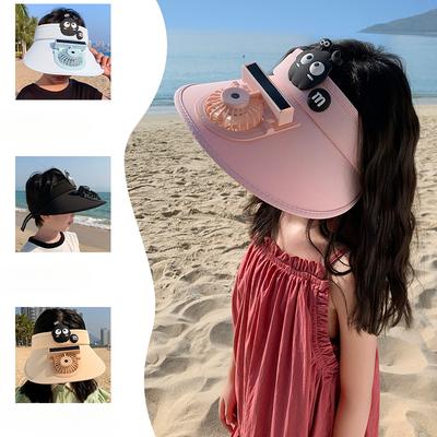 New Fan Hat for Women Fashion Children's Sun Hat Face Cover Empty Top Hat UV Sun Hat Women