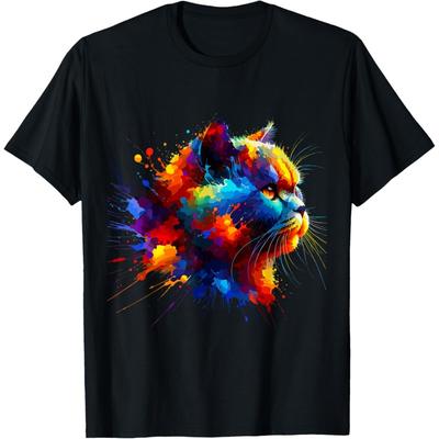 Splash Art British Shorthair Cat T-Shirt