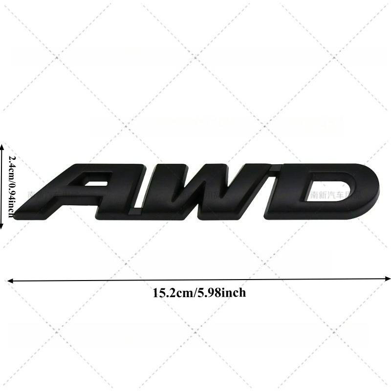 High-quality Modification 3D Metal Stickers AWD Four-wheel Drive Logos Two Sizes P Scratch Cover DIY Decoration Car Accessories