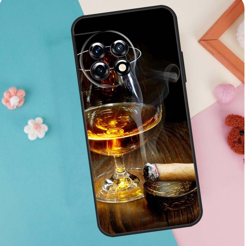Cigar Whiskey Ice Drink For OnePlus 13 12 11 13s 13R 12R 10R 8T 10T Case For OnePlus Nord 5 CE 2 3 4 Lite N20 N30