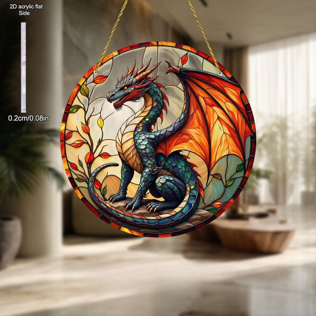 The Majestic Colored Dragon Suncatchers Garden Suncatchers, Window Hanging, Nurseries, Vintage Home Decor Wall for Bar Kitchen, Restaurant Shop Wall D