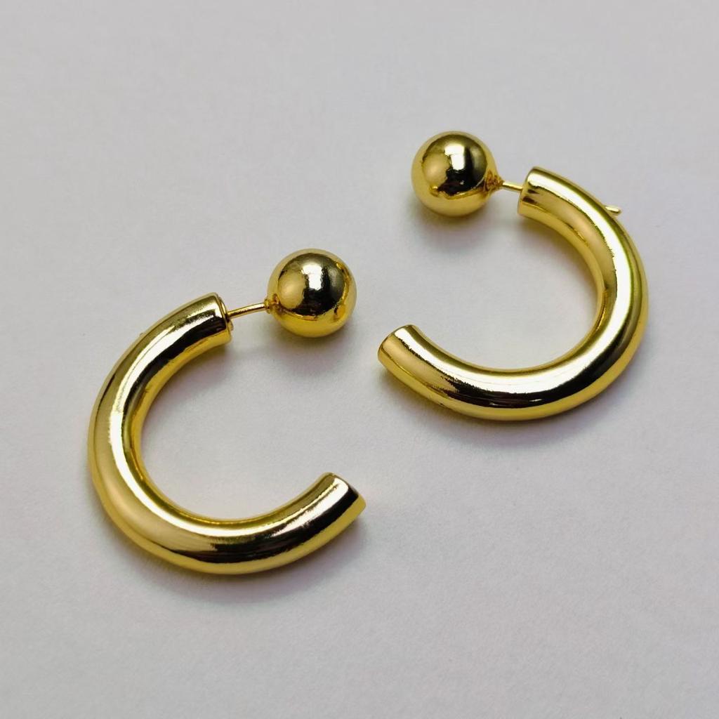 Vintage Half Round Hoop Earrings For Women New Trendy Metal C- Shaped Geometric Earrings Casual Jewelry Accessories Gifts