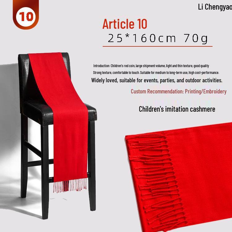 China Red Scarf Wool Embroidery Launch & Annual Meeting Party Scarves