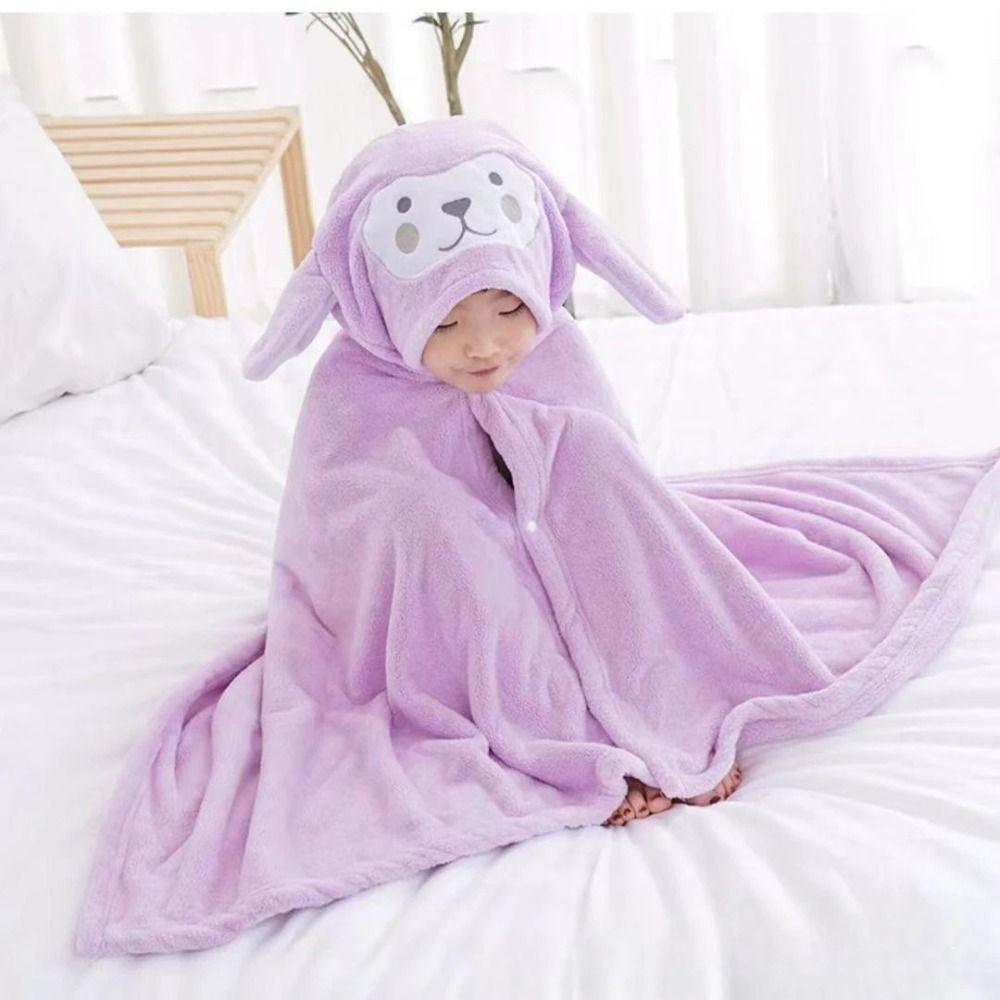 Large Size Swaddle Blanket Cartoon Bath Towel New Kids Hooded Towel  Baby