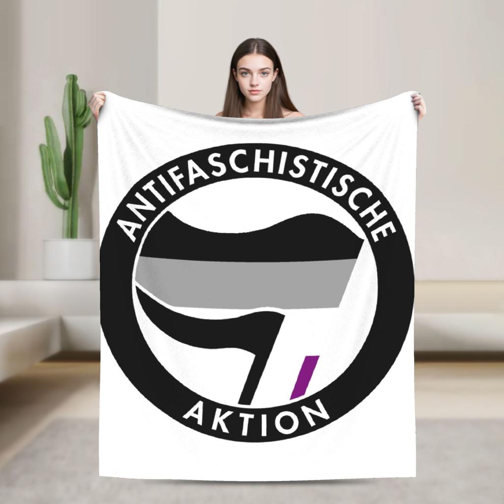 Antifaschistische Aktion Weiche Decken Camping Plüsch Überwurfdecke Flauschige Couch Sessel Flanell Tagesdecke Sofa Bettbezug