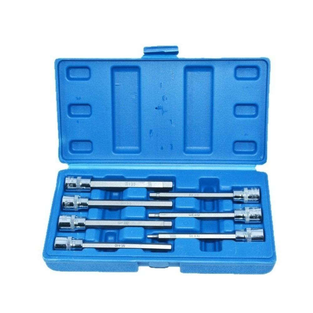 7PCS 3-10mm Metric Hex Bit Socket Set CR-V Steel Metric Hex Socket Set  Motorcycle Repair
