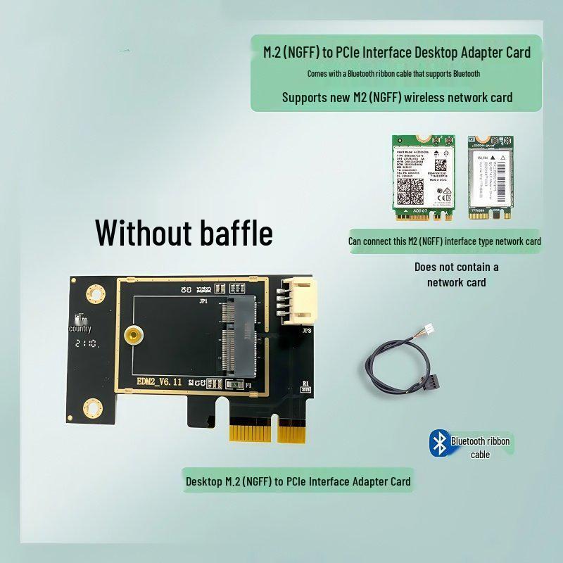 Desktop M.2 NGFF auf PCI-E Drahtlosnetzwerk- & Bluetooth-Karte AX210 200