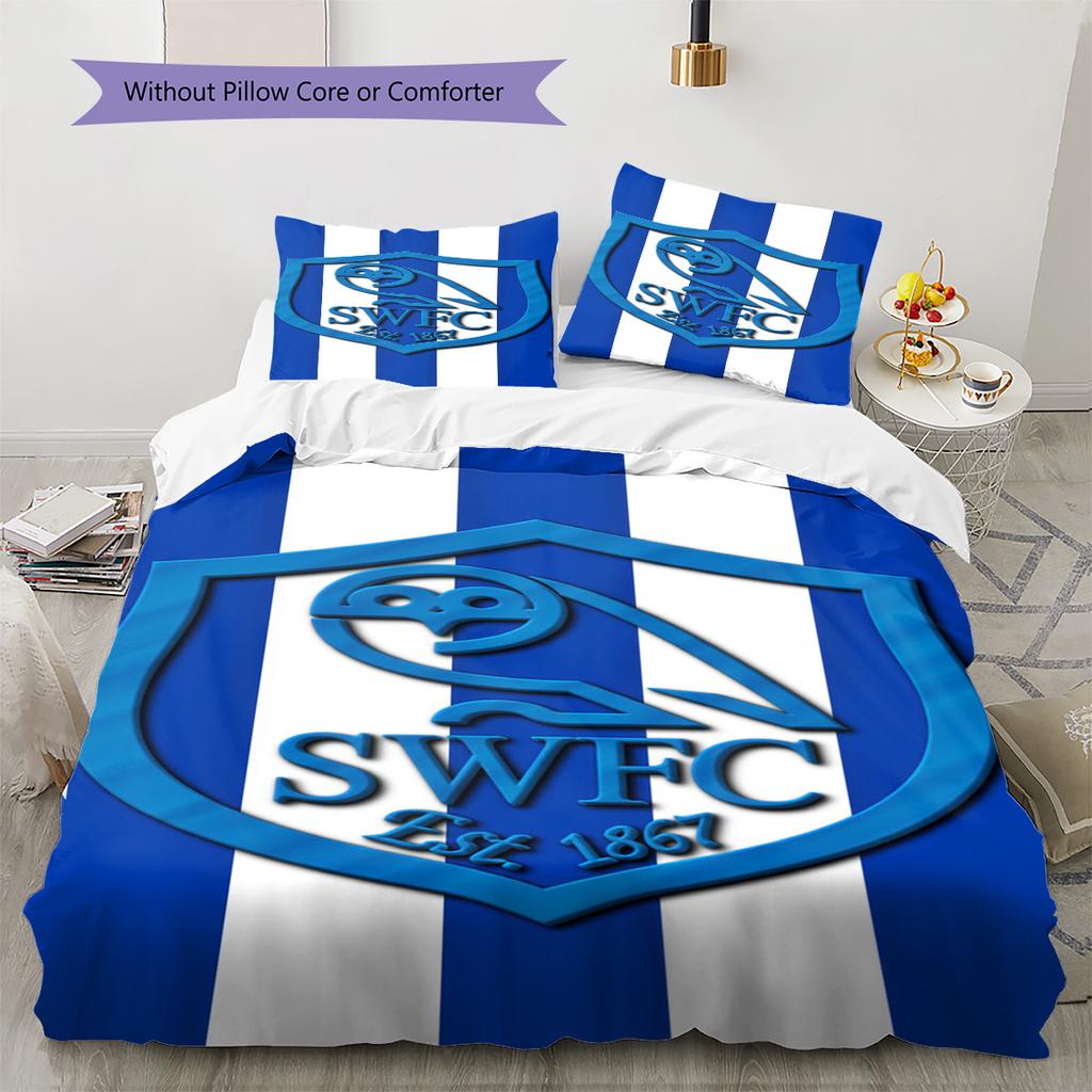 Sheffield Wednesday Football Club Pattern Bedding,Quilt Set Quilt Cover Pillowcase Home Birthday Gift (1 * duvet cover + 2 * pillowcase, without core)