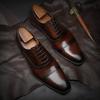 Men'S Shoes Business Dress Square Head Three Joint Men'S Korean Version Leather Shoes Men'S Leather Sole Shoes