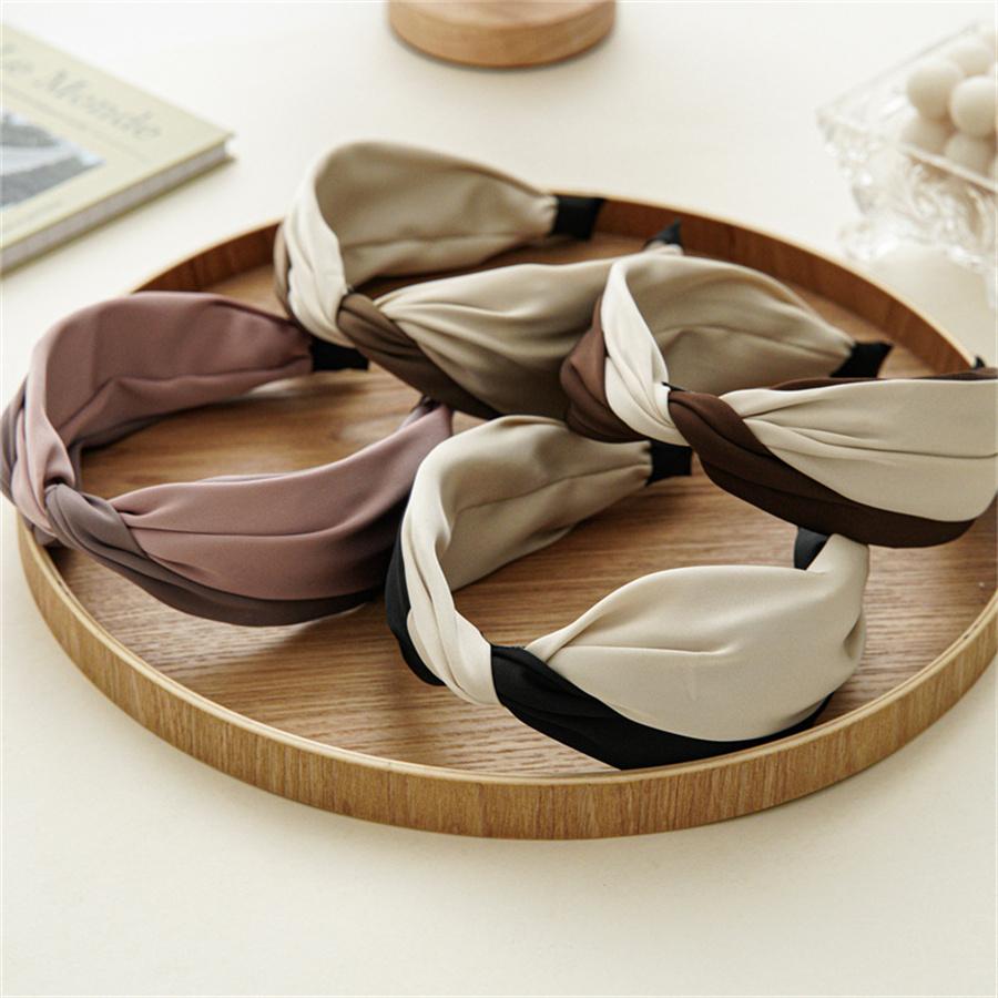 New Knotted Headbands for Women Headdress Girls Vintage Hair Bands Cloth Wide Hairband Soft Hair Hoop Hair Accessories Headwear