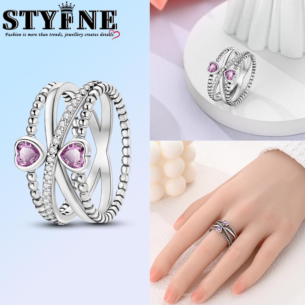 Valentine Day Engagement Ring copper Heart, Red, Pink, White, Blue Ring for Women Holiday Jewellery Gift High Quality