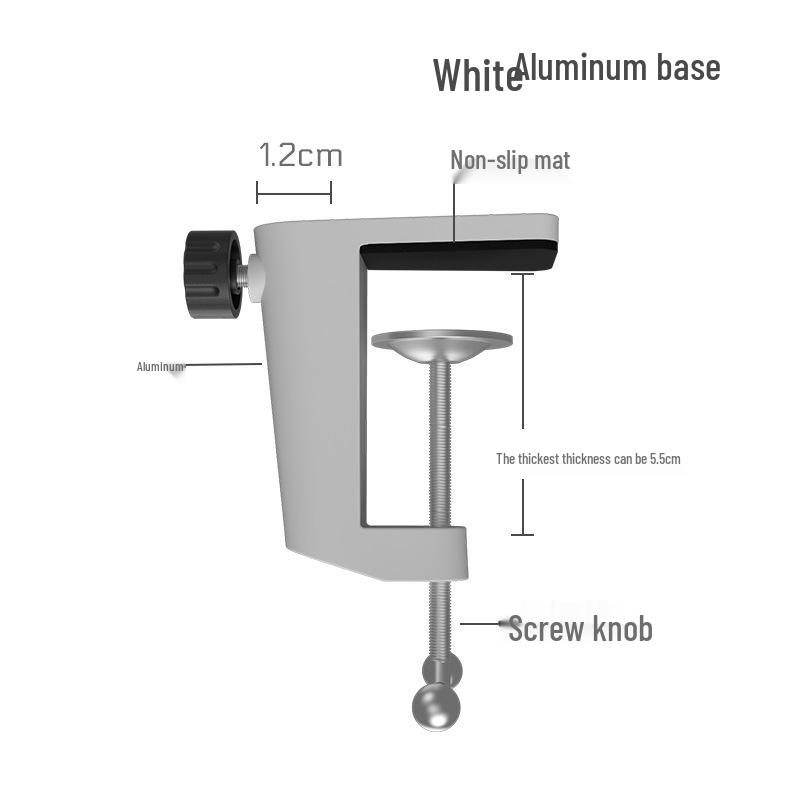 Lazy Person Phone Live Stream Stand with Mic Clip and Stable Boom Base