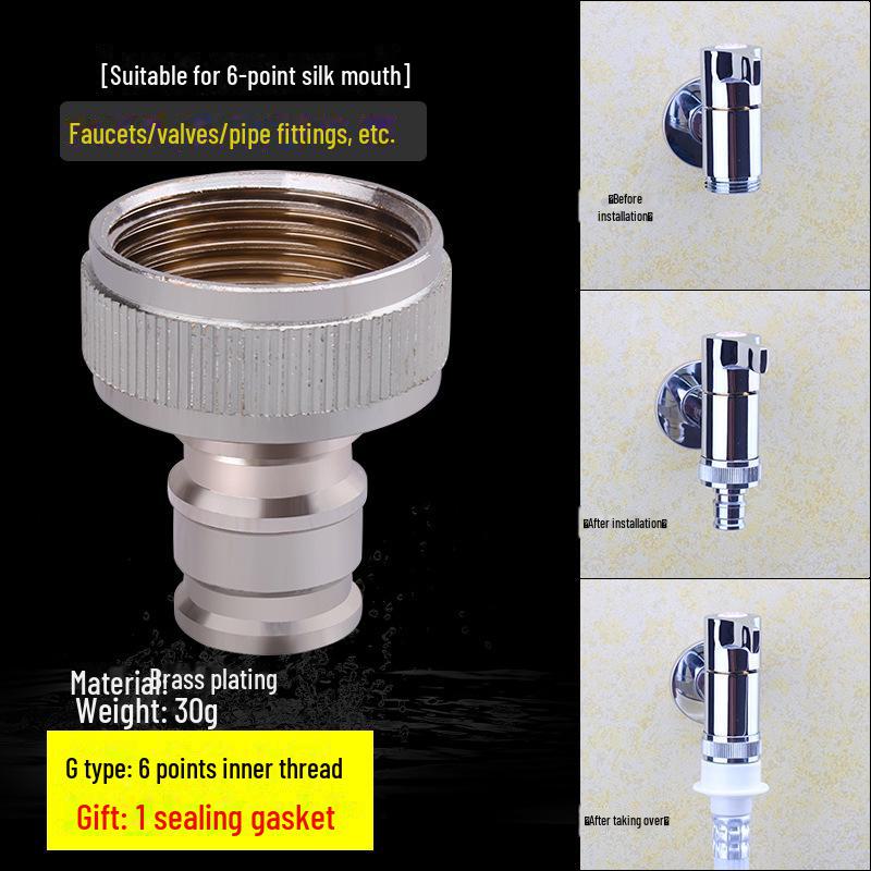 Washing Machine Faucet Adapter: 4 To 6 Points Connector for Inlet Pipe and Car Wash Basin