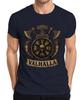 Wikinger Valhalla Runen Vegvisir Schild Schädel Äxte Hörner Retro Herren T-Shirt