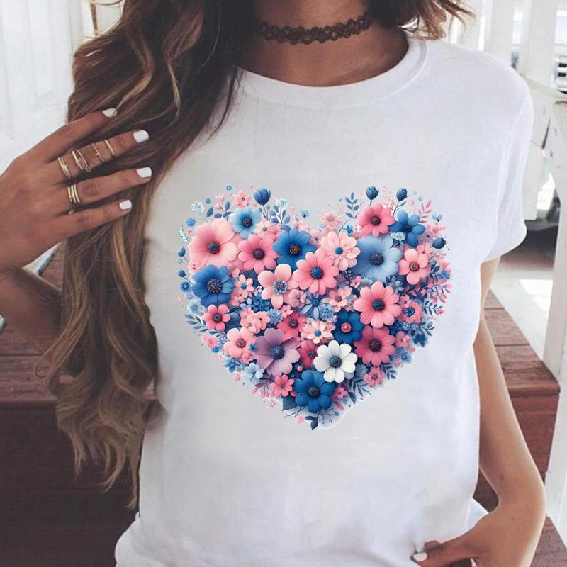 

(Азиатский размер) милая любовь милая 90-е Графическая футболка Женская Повседневная Модная Футболка Одежда Женский Топ Принт Футболки с коротким рукавом S