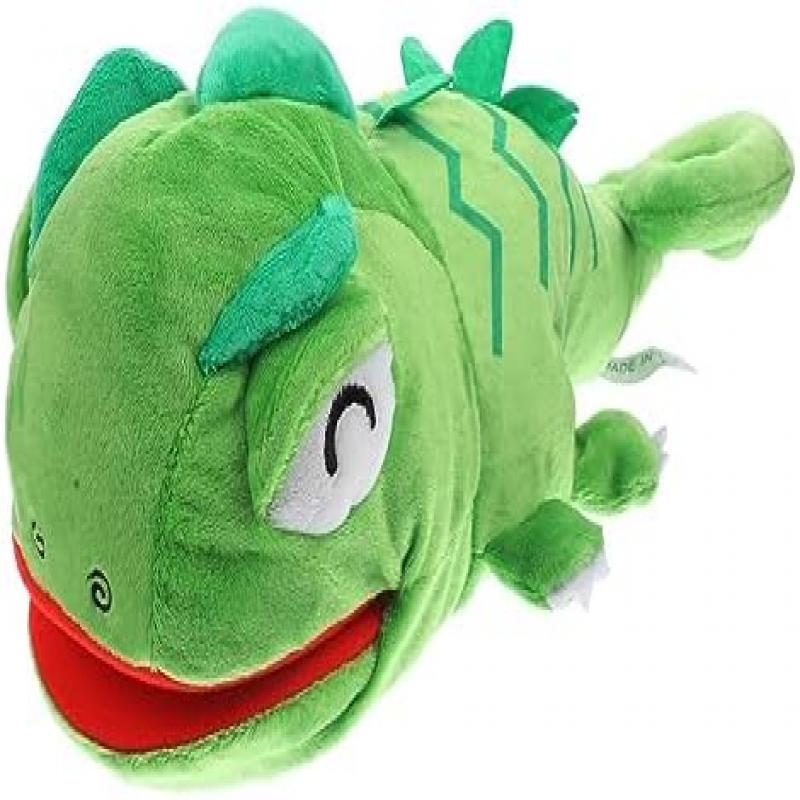 Moving Mouth Hand Puppet, Lizard Plush Hand Puppet Toy for Boys Girls, Early Learning Finger Puppet for Storytelling