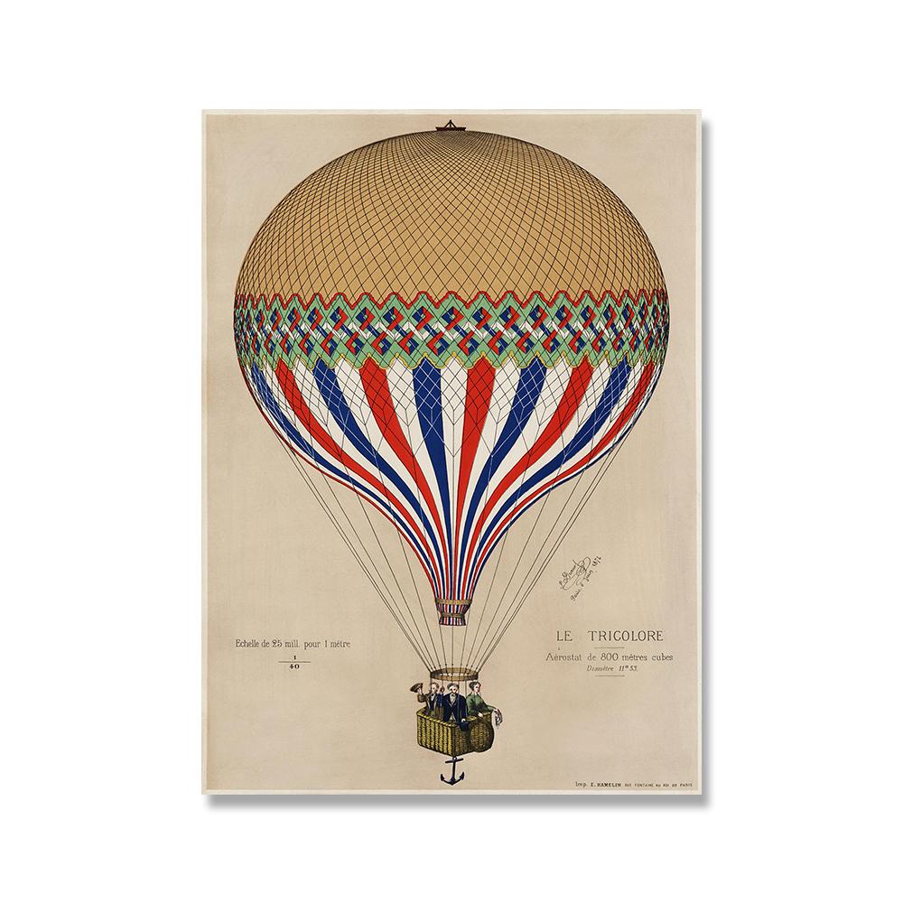 

Антикварные гравюры триколор с французским флагом тематика воздушный шар вознесение в Париже холст картины настенные картины для декора гостиной 21x30cm No Framed белый