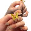 Antique gold craftsm Female Ring fashion retro brushed butterfly flower asymmetrical rings for women exquisite jewelry gift