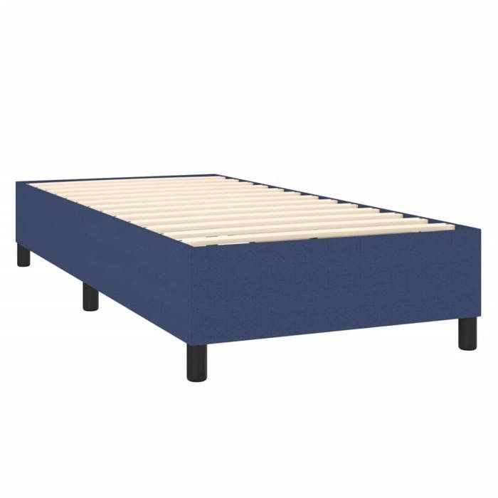 Maison Exclusive - Sommier à lattes de lit avec matelas Bleu 90x190 cm Tissu