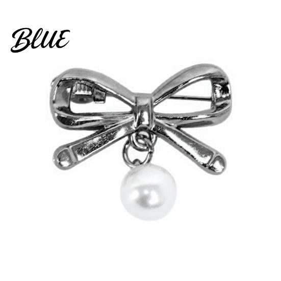 Anti-oxidation Brooch Pin Bow Shape Alloy Lapel Pin with Imitation