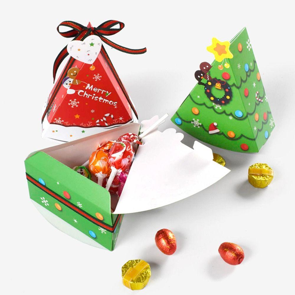 10pcs Exquisite Christmas Gift Candy Boxes Cute Storage Box Xmas Eve Packaging Bag  Holiday