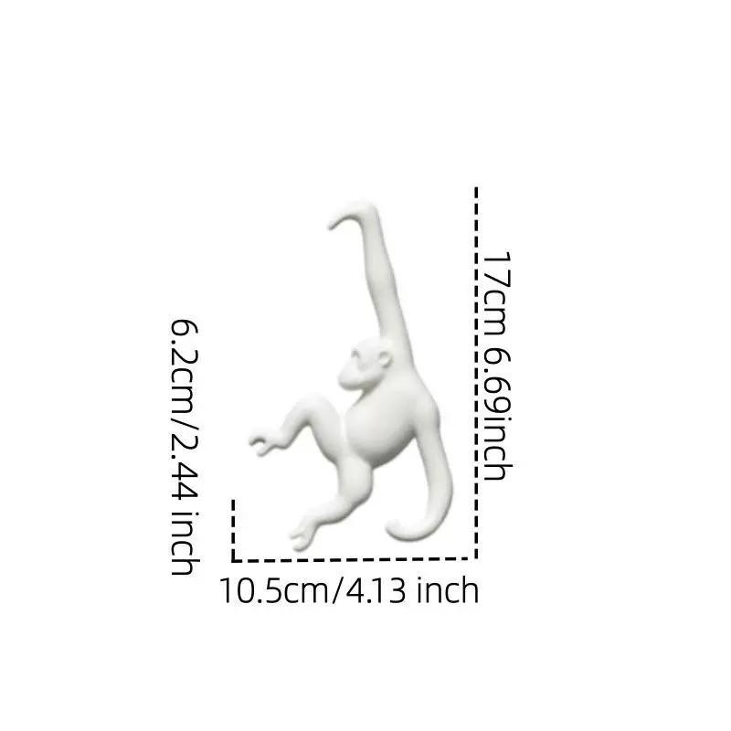 Praktický 3D tištěný nástěnný hák ve tvaru opice Plastový dekorativní banánový hák Držák na banány bez vrtání Do kuchyně