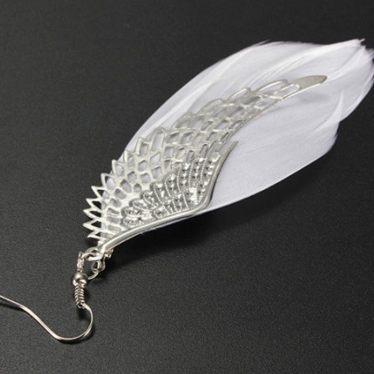 Exaggerated Angel Wings Feather Earrings - Long, Stylish Fashion Jewelry