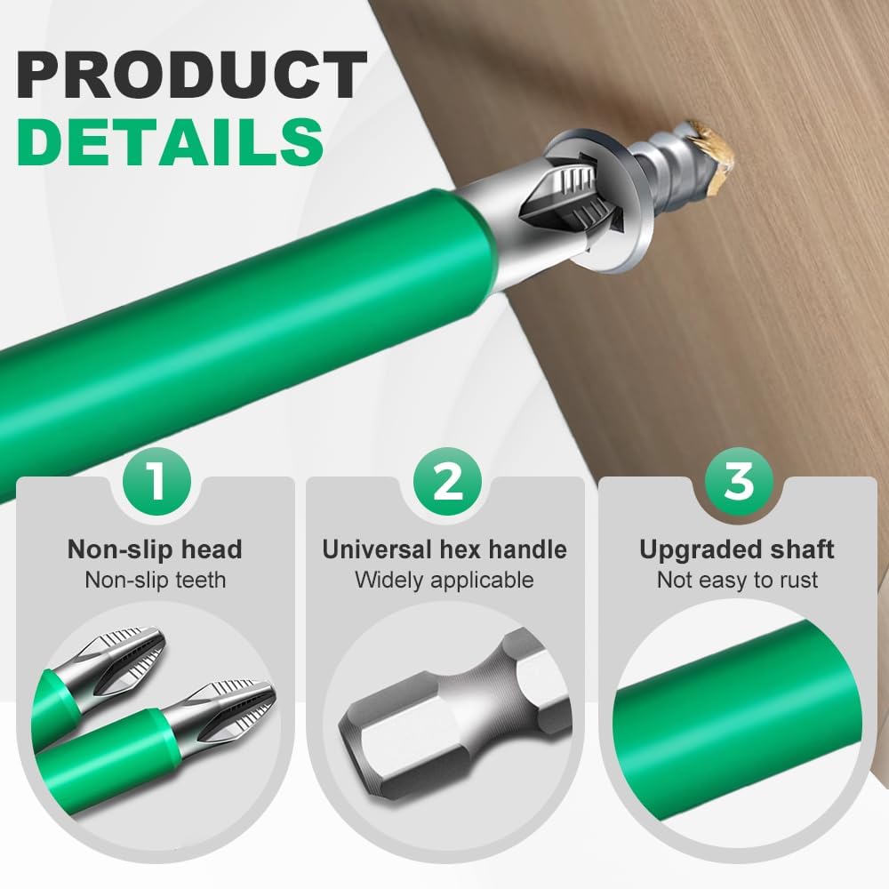 Strong Magnetic Durability Screwdriver Drill Bit Set, Magnetic Drill Bit Set Anti-Slip Magnetic Electric Screwdriver Set, Electric Precision