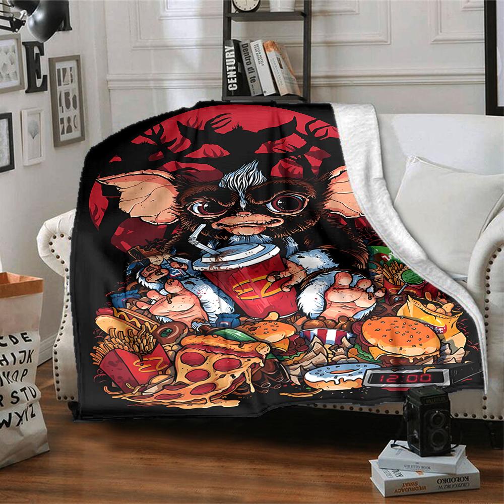 1pc Gremlin2 Blanket, Gift, for Men and Women, Soft Blanket, Good for Sofa Bed Couch Travel, Lightweight Flannel Blanket