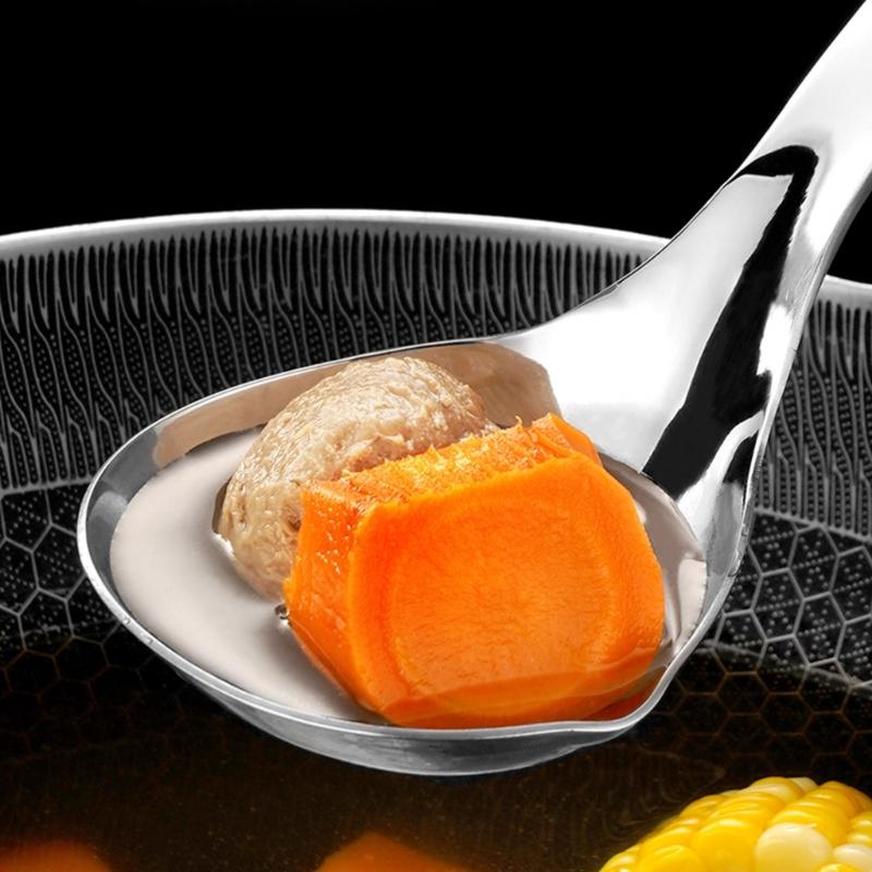 Stainless Steel Large Soup Spoon Tablespoon with Ergonomic Handle for Cooking and Serving Practical Kitchen Cookware