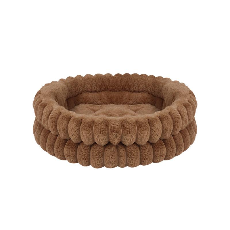 

Large Oval Cat Dog Bed Enclosed Warm Winter Pet House for Small Dogs Cats All Seasons 50CM
