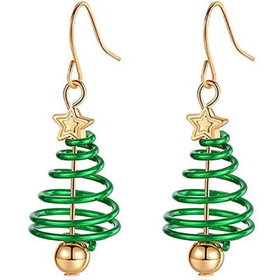 Fashionable Christmas Tree Bell Earrings Alloy Christmas Series Jewelry Earrings Women's Creative Christmas Tree Earring Gift