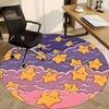 1pc Stars Clouds Office Round Area Rug, Indoor Mat Suitable For Office, Under Office Chairs Bedroom Living Room Home Decor, Room Deco