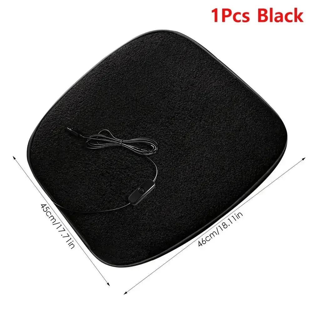 Winter Heated Car Seat Cover Heated Cushion USB Charging Office Heated Seat Cushion Warm Pad Lambswool Heating Warmer Cushions