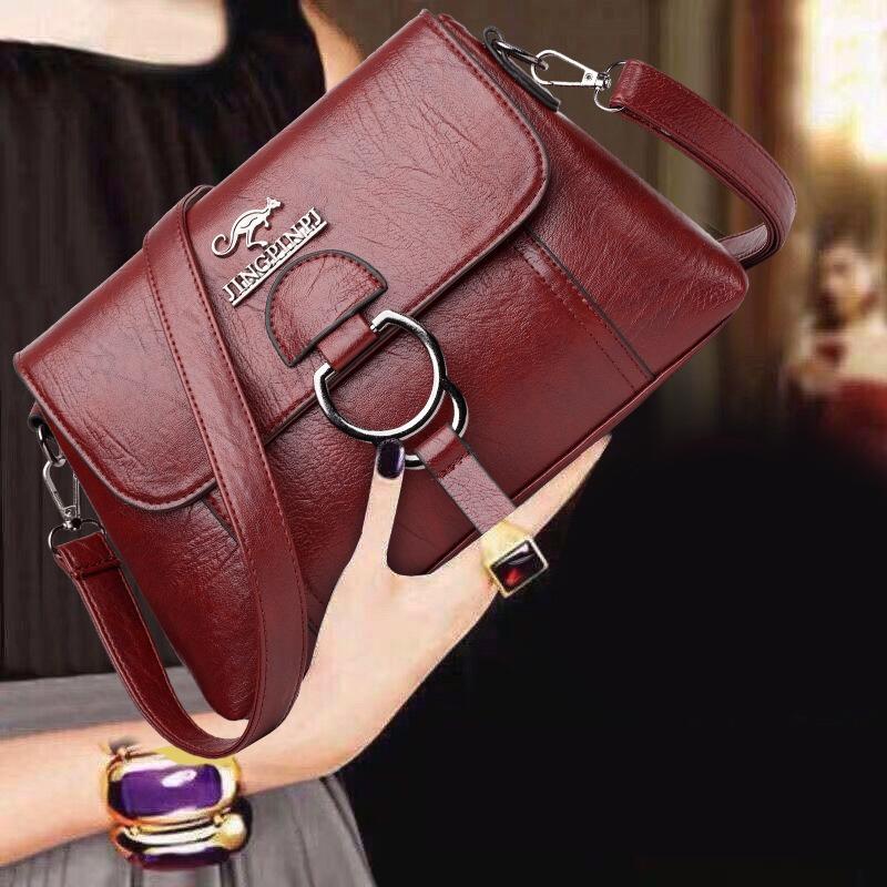Shoulder bag soft leather texture women's bag large capacity messenger bag large capacity simple small square bag fashionable backpack