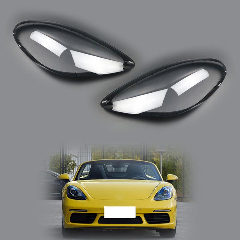 For Porsche Boxster Cayman 718 982 2016 2017 2018 Car Headlight Lens Cover Lampshade Shell