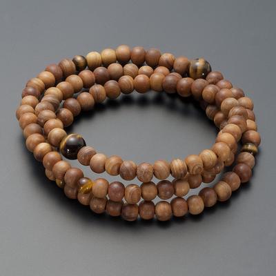 Takita Shoten Buddhist Altar Shop Special Selection Bracelet Prayer 108 Triple Sandalwood with Eye Accents Formal Prayer Beads Strand Issued by Takita