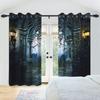 2pcs/set Horror Halloween Window Curtain Night Gate Skeleton Home Bedroom Living Room Decor Blackout Polyester Fabric Curtains