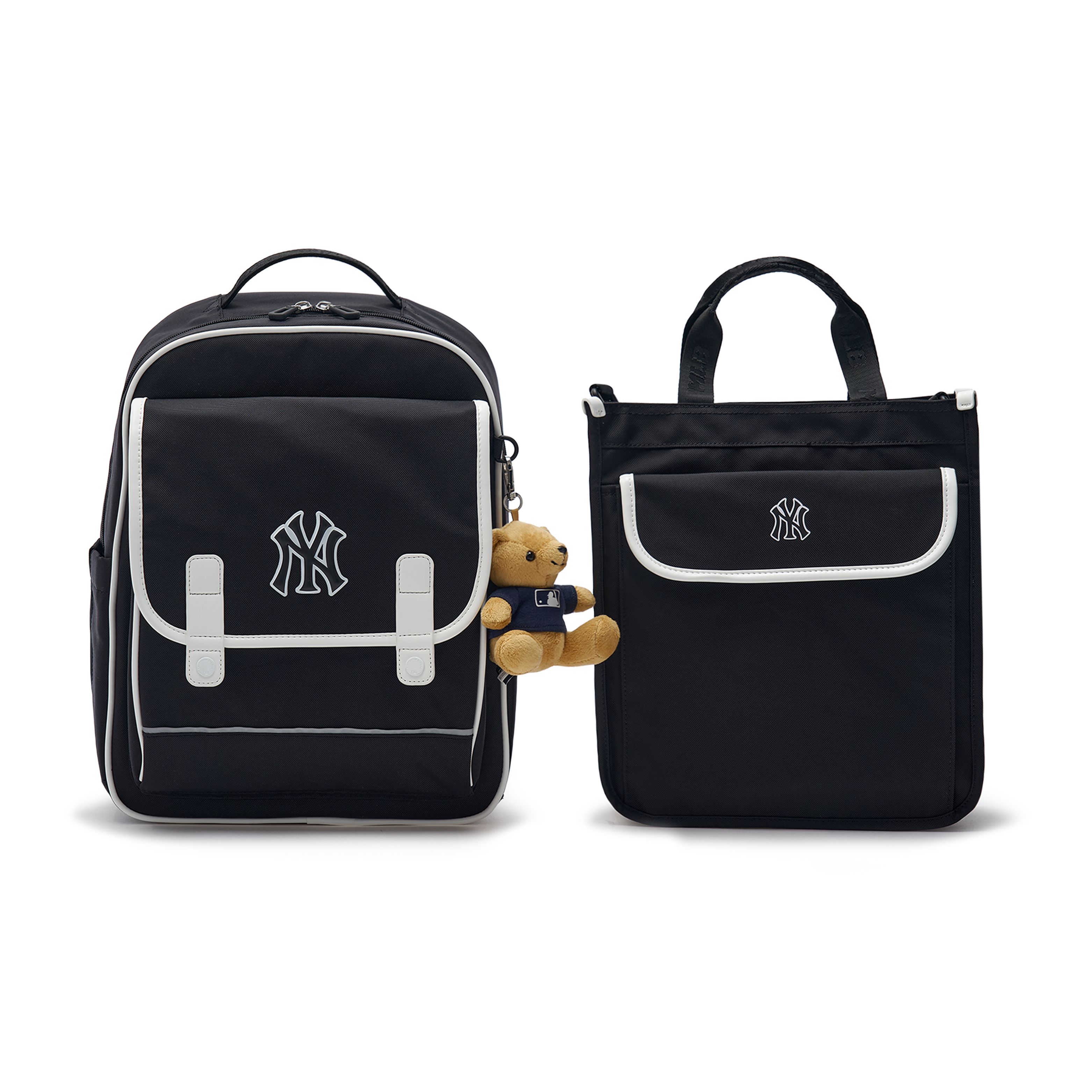 

MLB New York Yankees Large Logo Letter Print Zipper Closure Nylon 2-In-1 Backpack Men Backpack Black 7ABKB014N-50BKS Black